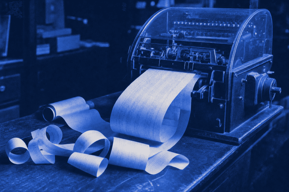 Vintage stock ticker tape machine